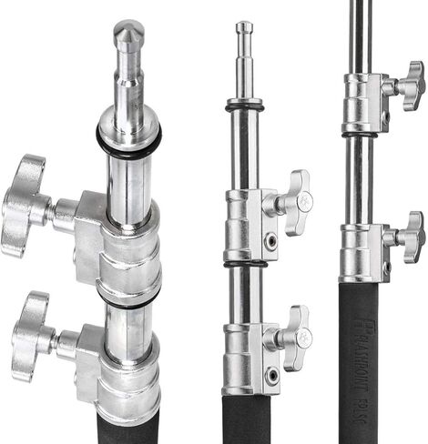 Flashpoint 10' C Light Stand on Turtle Base Kit with Two Tier Spring Loaded Riser Column, 3" GOBO Heads, Baby Pin and 40" Grip Arm, Chrome, a for Cinema Still Studios in Saudi Arabia
