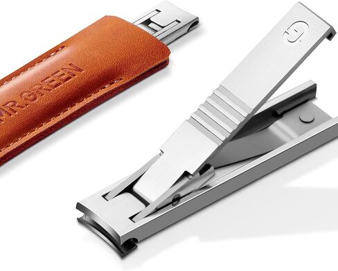 MR.GREEN Ultra Thin Nail Clippers German Precision Manufacturing Technology Nail Cutters with Cow Leather Cover Superior Texture (Dark Brown) in Saudi Arabia