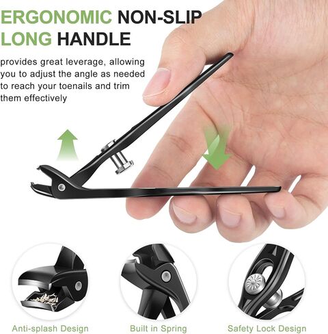 Wide Open Toenail Clippers for Seniors Thick Nails-No Splash Nail Clippers for Men-Heavy Duty Toe Nail Clippers for Women with Nail File-Fingernail Clipper with Catcher- Good Looking in Saudi Arabia