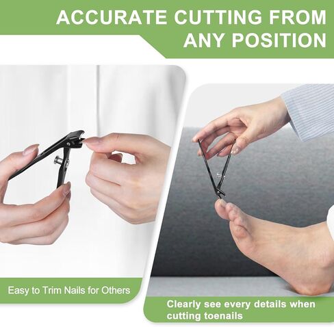 Wide Open Toenail Clippers for Seniors Thick Nails-No Splash Nail Clippers for Men-Heavy Duty Toe Nail Clippers for Women with Nail File-Fingernail Clipper with Catcher- Good Looking in Saudi Arabia