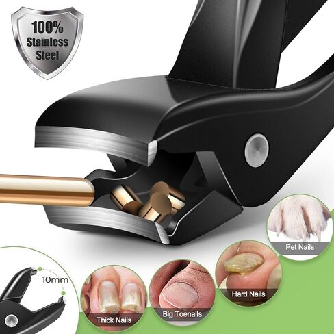 Wide Open Toenail Clippers for Seniors Thick Nails-No Splash Nail Clippers for Men-Heavy Duty Toe Nail Clippers for Women with Nail File-Fingernail Clipper with Catcher- Good Looking in Saudi Arabia