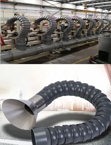 Flexible Welding Fume Extractor Hose, 4-8 Inch Duct with Removable Hood for Smoke & Dust Collection, Industrial/Commercial Use (110mm/4.3in, 3.3ft/100cm) in Saudi Arabia
