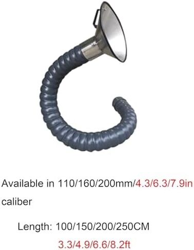 Flexible Welding Fume Extractor Hose, 4-8 Inch Duct with Removable Hood for Smoke & Dust Collection, Industrial/Commercial Use (110mm/4.3in, 3.3ft/100cm) in Saudi Arabia