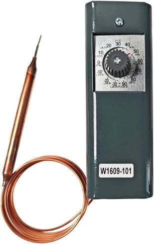 استبدال ترموستات الثلاجة W1609-101 - جهاز التحكم في درجة حرارة الغرفة الباردة والفريزر (-34 درجة مئوية إلى 32 درجة مئوية) - مناسب عالميًا لـ 88965-1، 316495401 - شعيرات ستانلس بطول 5 أقدام in Kuwait
