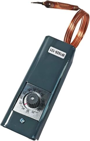 استبدال ترموستات الثلاجة W1609-101 - جهاز التحكم في درجة حرارة الغرفة الباردة والفريزر (-34 درجة مئوية إلى 32 درجة مئوية) - مناسب عالميًا لـ 88965-1، 316495401 - شعيرات ستانلس بطول 5 أقدام in Kuwait