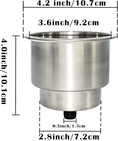 4 Pack Stainless Steel Cup Holder for Boat Marine RV - Rustproof Drink Holder with Drain Hole in Saudi Arabia
