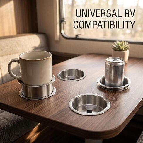 4 Pack Stainless Steel Cup Holder for Boat Marine RV - Rustproof Drink Holder with Drain Hole in Saudi Arabia