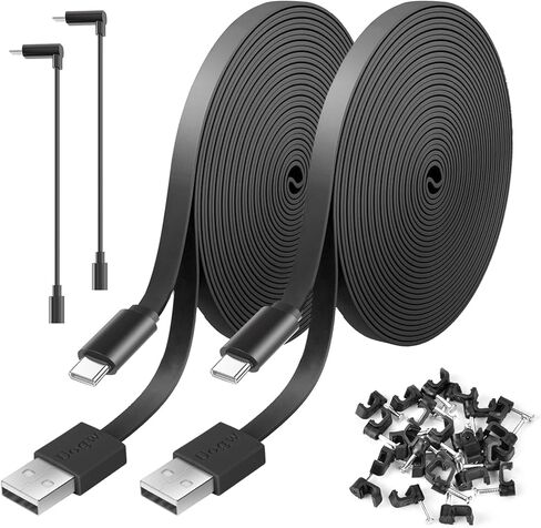 2 Pack 25ft Power Extension Cable Compatible with Wyze Cam v4,Wyze Cam Pan v3,Wyze OG,Wyze Cam v3,WyzeCam,NestCam Indoor,Blink,Amazon Cloud Camera,USB to Micro USB Durable Charging and Data Sync Cord in Saudi Arabia