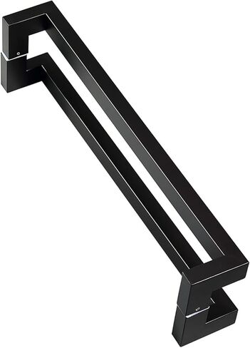 Square Stainless Steel Push Pull Entry Door Handle, Commercial Interior Exterior Door Push Pull Two Side Glass Door Handle/Black/120Cm/47.2In in Saudi Arabia
