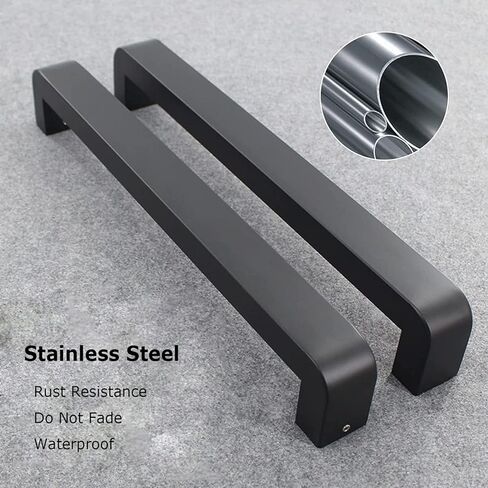 Modern Commercial Entryway Door Handle,Modern 304 Stainless Steel Door Handle Sliding Glass Barn/Shower Door Handle Interior Exterior Door Hardware Accessories -Black /50cm in Saudi Arabia
