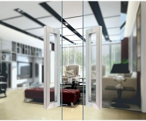 Heavy Duty Stainless Steel Square Tube Commercial Push-Pull Door Handle/Glass Door Handle/Wooden Door Handle 5 Lengths(Length1200mm) in Saudi Arabia