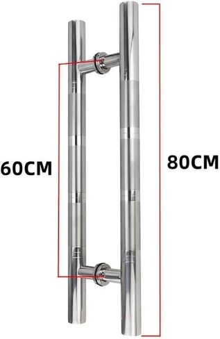 Glass Door Handle 201 Stainless Steel Single Door Push-Pull Door Handle Suitable for Shops/Offices/Hotels 8 Models(80 x 60cm) in Saudi Arabia