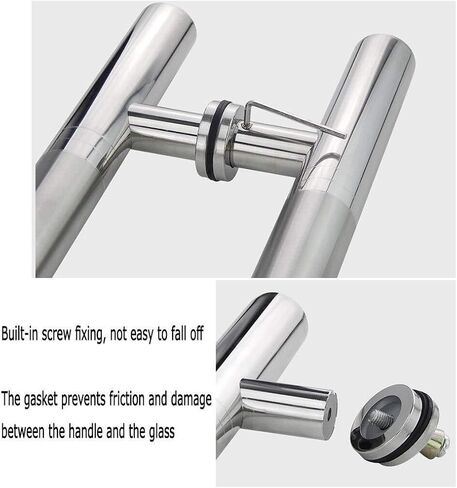 Glass Door Handle 201 Stainless Steel Single Door Push-Pull Door Handle Suitable for Shops/Offices/Hotels 8 Models(120 x 80cm) in Saudi Arabia