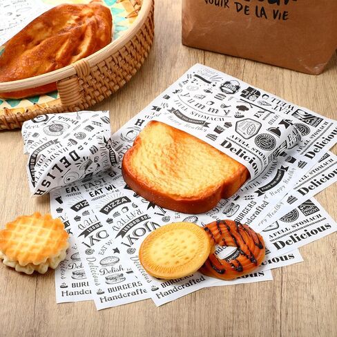 Outus 500 Pcs 7 x 7 Inch Deli Wax Paper Sheets Sports Party Grease Resistant Tray Basket Liners Newsprint Paper Water and Grease Proof Sandwich Wrapping Square Hot Dog Wrapper for Food Baking (Brown) in Saudi Arabia