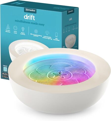 Homedics Drift 11" Sandscape - الإصدار 2.0 مع تجربة متصلة محدثة، ديكور طاولة Zen ذكي بتقنية Wi-Fi، إضاءة محيطة LED، فن رملي حديث للاسترخاء واليقظة، ديكور هادئ للمنزل والمكتب in Kuwait