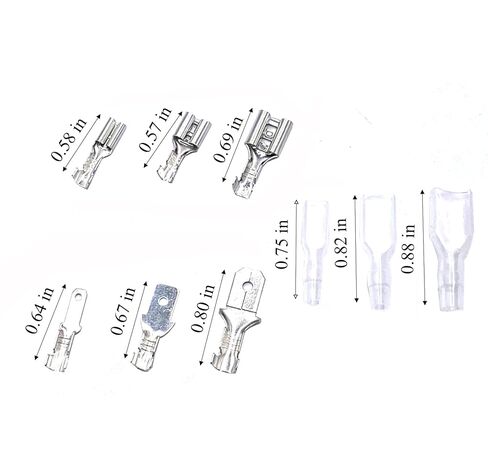 630 Pcs 2.8/4.8/6.3mm Speaker Wire Connectors with Insulating Sleeve, Quick Splice Male and Female Spade Terminal Assortment Kit for Electrical Wiring, Silver and Gold Each 315Pcs in Saudi Arabia