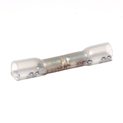 Sherco-Auto USA 25 Pcs Heat Shrink Nylon Insulated Crimp Butt Connector Adhesive Lined White 22-24 Gauge - Made in USA in Saudi Arabia