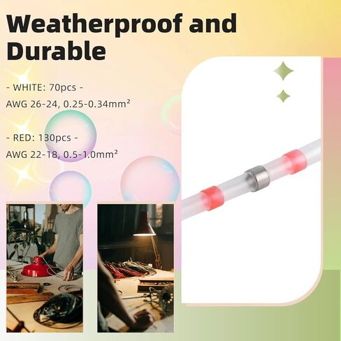 330PCS Solder Seal Wire Connectors Kit,Waterproof Butt Connectors 26-10 Gauge Marine Grade Heat Shrink Wire Connectors,Insulated Electrical Connectors Butt Splice in Saudi Arabia