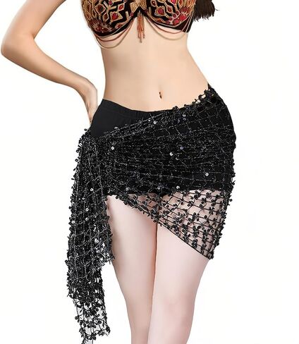 Women Two-in-one Belly Dance Hip Scarf Dance Shawl Veil Wrap Fashion Belt Lightweight Multiple Usages in Saudi Arabia