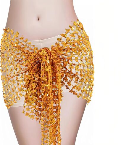 Women Two-in-one Belly Dance Hip Scarf Dance Shawl Veil Wrap Fashion Belt Lightweight Multiple Usages in Saudi Arabia