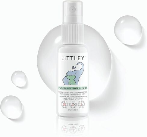 Littley Pacifier & Teether Cleaner | HOCl Spray | 8 oz | Fragrance-free & rinse-free. Fits in any diaper bag — gentle for infants, safe for bottles, teethers & toys in Saudi Arabia