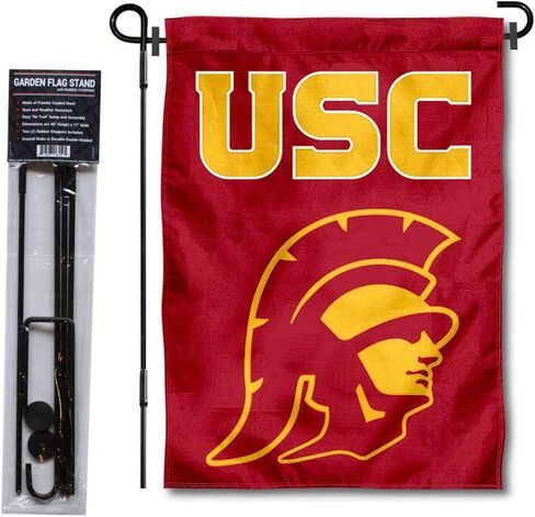 USC Trojans Trojan Head Garden Flag with Stand Holder in Saudi Arabia