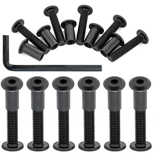 Black 25 Pcs M8x20mm Black Bolts and Nuts Kit with Binding Post Screws for Leather Bags Sandals & DIY Clothing Making (25, M8x20mm) in Saudi Arabia