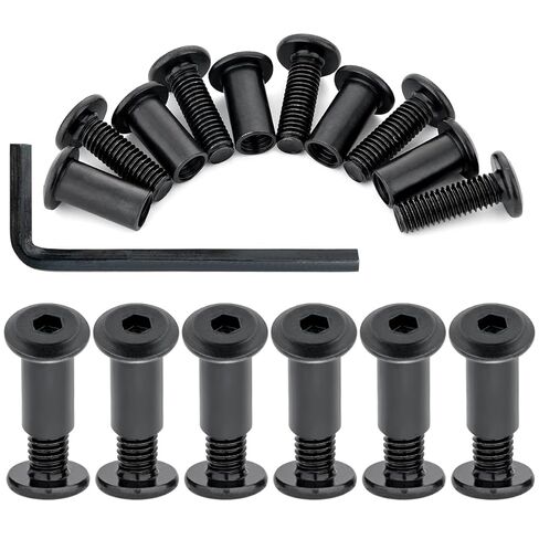 Black 25 Pcs M8x20mm Black Bolts and Nuts Kit with Binding Post Screws for Leather Bags Sandals & DIY Clothing Making (25, M8x20mm) in Saudi Arabia