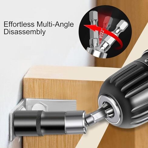 3PCS Impact Grade Socket Adapter Set, 1/4" 3/8" 1/2" Drill Converter for Impact Driver, 360° Rotatable Extension Bar, Power Tool Accessories Gift for Men in Saudi Arabia