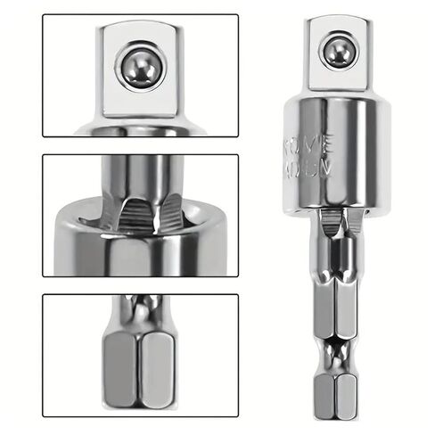 3PCS Impact Grade Socket Adapter Set, 1/4" 3/8" 1/2" Drill Converter for Impact Driver, 360° Rotatable Extension Bar, Power Tool Accessories Gift for Men in Saudi Arabia