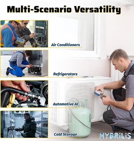 HV1S - خرطوم مكنسة HVAC مقاس 3/8 بوصة، متوافق مع A2L، تركيبات SAE مقاس 3/8 بوصة إلى 1/4 بوصة، 800 رطل لكل بوصة مربعة تعمل بضغط انفجار 4000 رطل لكل بوصة مربعة، خرطوم عالي التدفق معتمد بالفراغ in Kuwait