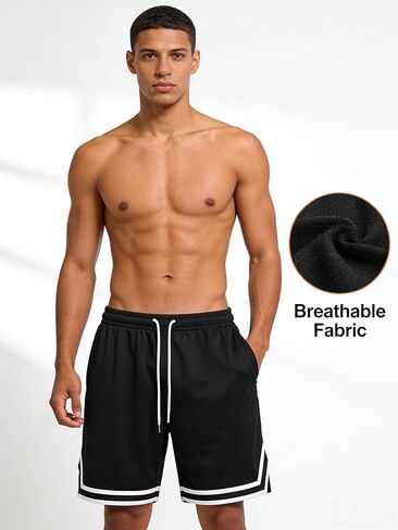 1PC Basketball Shorts for Men, Men's Quick Dry Lightweight Mesh Athletic Shorts in Saudi Arabia