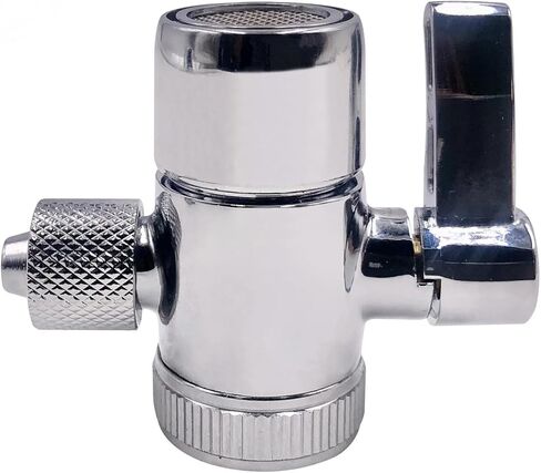 Faucet diverter valve Solid Brass with Polished Chrome for Water Filter Bathroom Sink Adapterto 1/4" 3/8"RO Tubing(ValveA) in Saudi Arabia