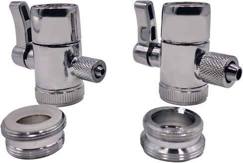 Faucet diverter valve Solid Brass with Polished Chrome for Water Filter Bathroom Sink Adapterto 1/4" 3/8"RO Tubing(ValveA) in Saudi Arabia