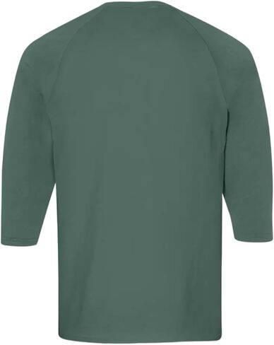 Shirts for Men 3/4 Length Sleeve Polo Neck T-Shirt Casual Solid Loose Fit Oversized Blouses Workout Tee in Saudi Arabia