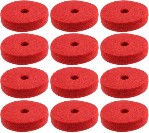 12pcs Wool Cymbal Felts 40mm Jazz Drum Felt Pads Red Round Soft Felt Washers Cymbal Stand Replacement Felt Pads for Drum Set Thickness 10mm in Saudi Arabia