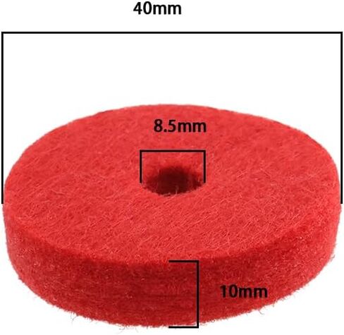 12pcs Wool Cymbal Felts 40mm Jazz Drum Felt Pads Red Round Soft Felt Washers Cymbal Stand Replacement Felt Pads for Drum Set Thickness 10mm in Saudi Arabia