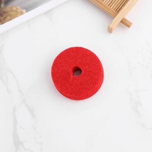 12pcs Wool Cymbal Felts 40mm Jazz Drum Felt Pads Red Round Soft Felt Washers Cymbal Stand Replacement Felt Pads for Drum Set Thickness 10mm in Saudi Arabia