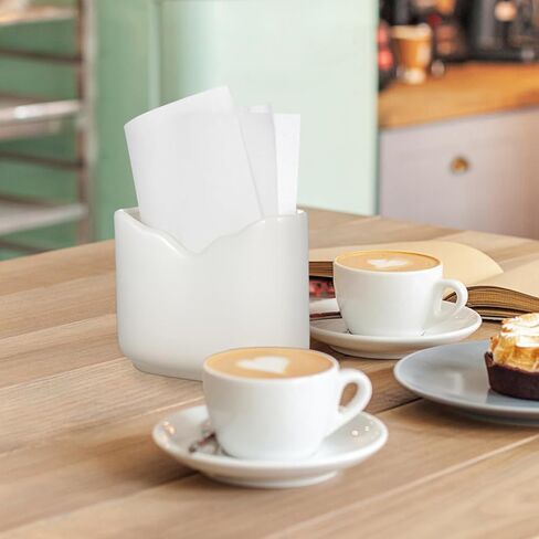 Zerodeko Ceramic Napkin Holder 4.52X3.54X1.37In Wavy Design Tissue Stand for Kitchen Table Party Restaurant Napkin Storage Dispenser in Saudi Arabia