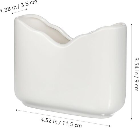 Zerodeko Ceramic Napkin Holder 4.52X3.54X1.37In Wavy Design Tissue Stand for Kitchen Table Party Restaurant Napkin Storage Dispenser in Saudi Arabia