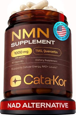 NMN Supplement 1000mg – 4-in-1 NAD Supplement with Quercetin | TMG | Resveratrol – NMNH Alternative – Supports Cellular Energy & NAD+ Levels – 60 Capsules – Third-Party Tested (1 Pack) in Saudi Arabia