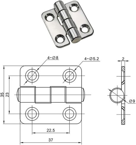 Industrial Mechanical Equipment Cabinet Door Stainless Steel Hinge Thickened 1Pcs(A) in Saudi Arabia