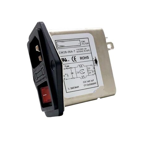 CW2B 3 6 10A مفتاح أمان مقبس مرشح الطاقة ثلاثة في واحد 220 فولت مرحلة واحدة AC T(CW2B -6A -T مفتاح أحمر مع ضوء) in Kuwait