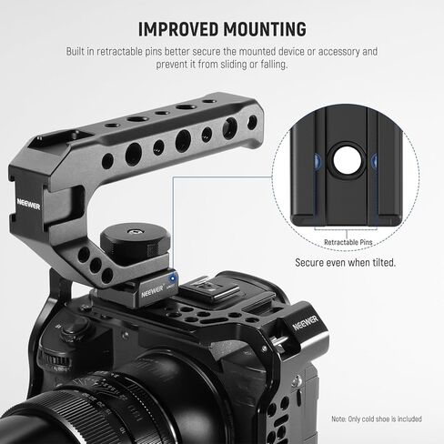 Neewer Cold Shoe Wind Muff for ZV Series Vlog Cameras, Microphone Furry Windscreen with Cold Shoe Mount Adapter Accessory Compatible with Sony ZV-1F ZV-E10 ZV-1 ZV-E1 ZV-1 II, CA133 Black in Saudi Arabia