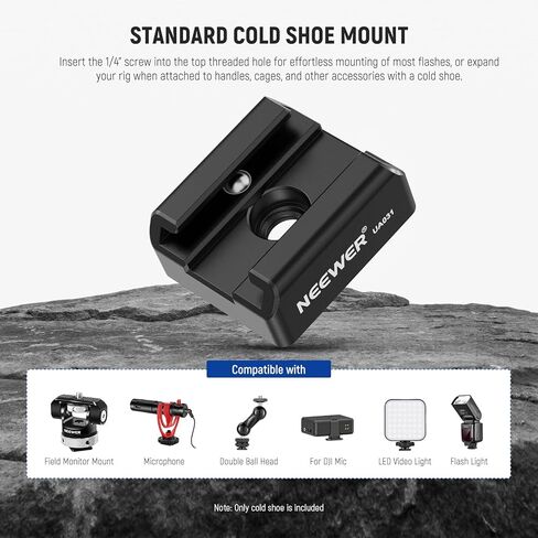 Neewer Cold Shoe Wind Muff for ZV Series Vlog Cameras, Microphone Furry Windscreen with Cold Shoe Mount Adapter Accessory Compatible with Sony ZV-1F ZV-E10 ZV-1 ZV-E1 ZV-1 II, CA133 Black in Saudi Arabia