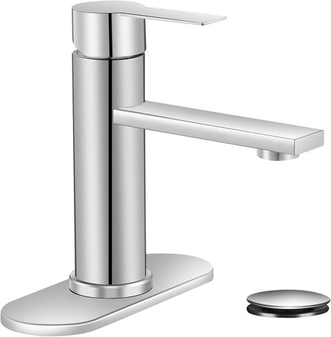 Bathroom Faucet Single Hole Single Handle Vanity Faucet Modern Sink RV Black Bathroom Faucet with Pop-up Drain for 1 - or 3 Hole Sink (Black) in Saudi Arabia
