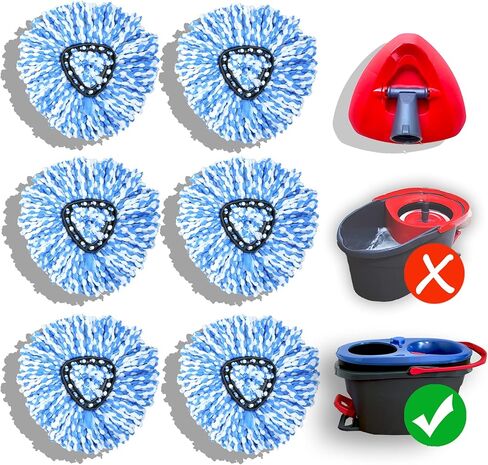 homsis 7 عبوات ممسحة بديلة لرأس ممسحة دوارة ذات خزانين متوافقة مع Ocedar Rinse Clean - عبوات ممسحة مصنوعة من الألياف الدقيقة، آلة تنظيف عميقة قابلة للغسل وسهلة الاستبدال in Kuwait