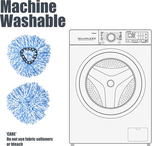 homsis 7 عبوات ممسحة بديلة لرأس ممسحة دوارة ذات خزانين متوافقة مع Ocedar Rinse Clean - عبوات ممسحة مصنوعة من الألياف الدقيقة، آلة تنظيف عميقة قابلة للغسل وسهلة الاستبدال in Kuwait