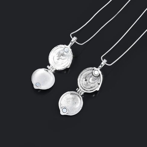 Necklace for Vampire Elena Cosplay - Silver Locket Necklace Merch Costume Jewelry Accessories - Halloween Party Gift Stuff (A) in Saudi Arabia