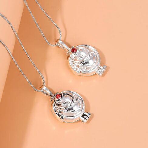 Necklace for Vampire Elena Cosplay - Silver Locket Necklace Merch Costume Jewelry Accessories - Halloween Party Gift Stuff (A) in Saudi Arabia